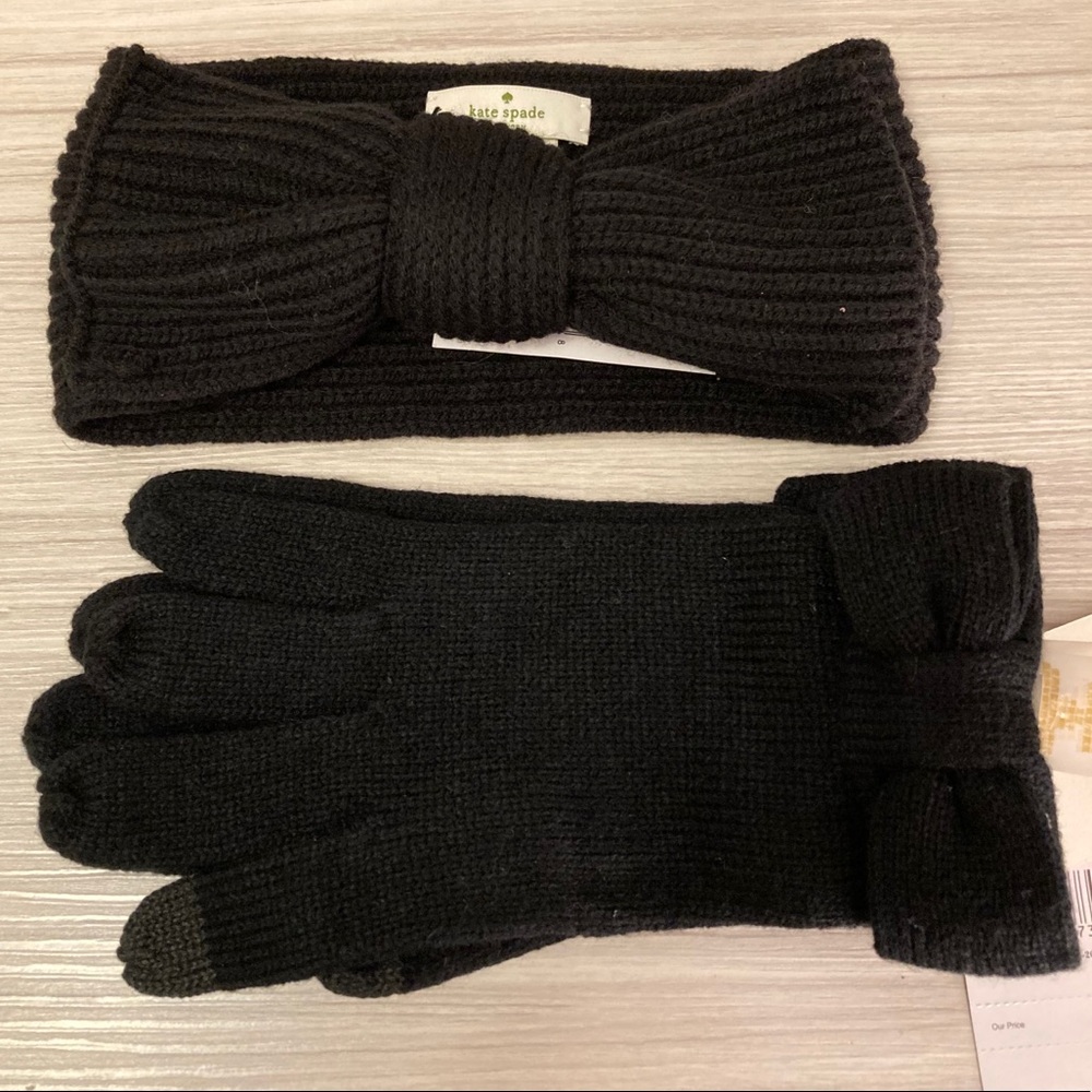 NWT Kate Spade SET! Bow Headband/Gloves